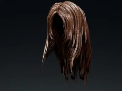  Female Hair Low-poly 3D model