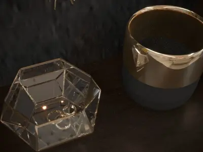 Wall golden decoration stuff 3D model
