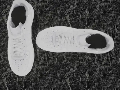 NIKE AIR FORCE 1 3D SHOES - WHITE Low-poly 3D model