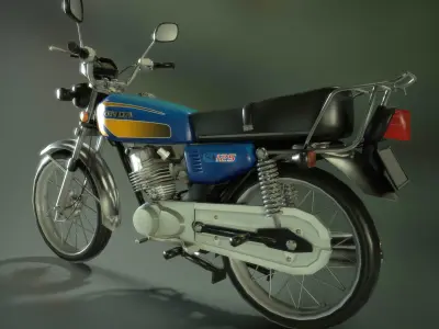 Honda CG 125 motorcycle  Low-poly 3D model
