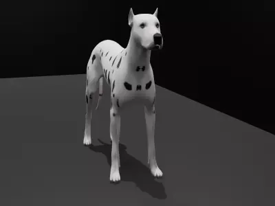 Dalmatian Dog Rigged Low-poly 3D model