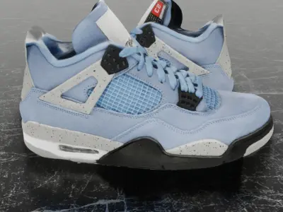NIKE AIR JORDAN 4 RETRO UNIVERSITY BLUE 3D SHOES Low-poly 3D model