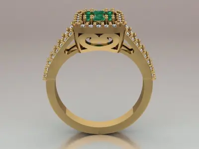 halo engagement ring for women 3D print model