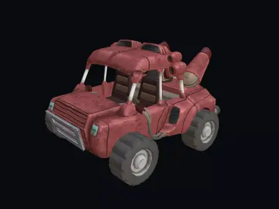 Cartoon car Low-poly 3D model 5