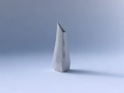 Vase puffy tipped triangle with fine organic cells 3D print model