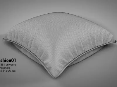 Canvas Covered Floor Cushions 3D model
