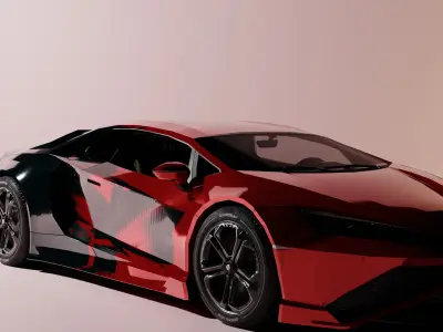 Futuristic Supercar Concept Low-poly 3D model