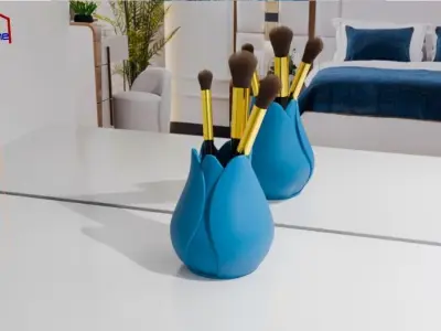 Tulip Make-up Brush Holder 3D print model
