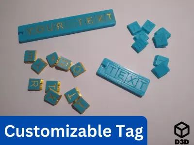 Customizable Tag - Dovetail Tile System Free 3D print model