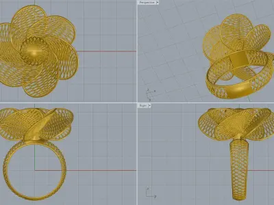 women ring 3D print model 2