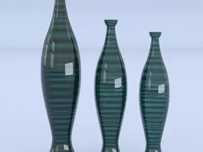 Glass Green Vases 3D model