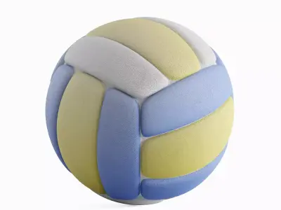 Leather Volleyball Ball 01 3D model