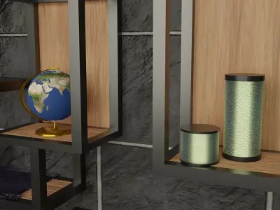 Shelves with Decors 3D model