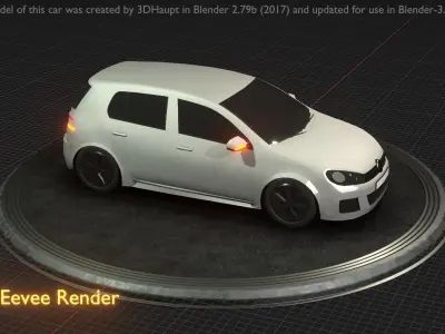 City Car 15 Compact Class Type-C White  Low-poly 3D model