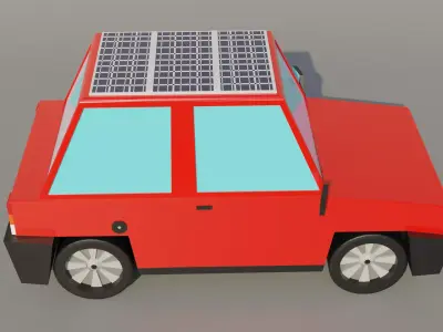 Solar Car Low-poly 3D model