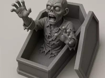 Zombie Coffin Trinket Box 3D print model
