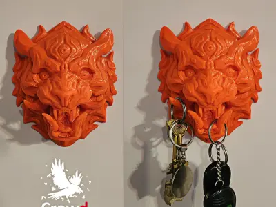 TIGER ONI KEY HOLDER 3D print model