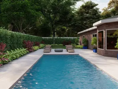 Garden Landscape 3D Model - SketchUp and Lumion Scene 3D model Free 3D model