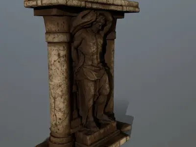 statue 2 column Low-poly 3D model