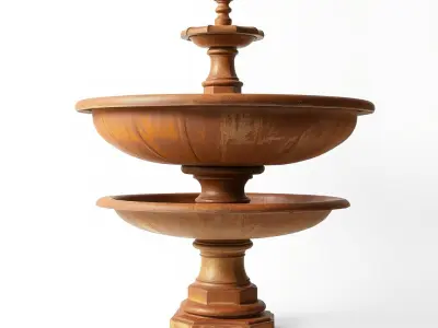 Classic Tiered Fountain Model Pack with Detailed Textures Low-poly 3D model