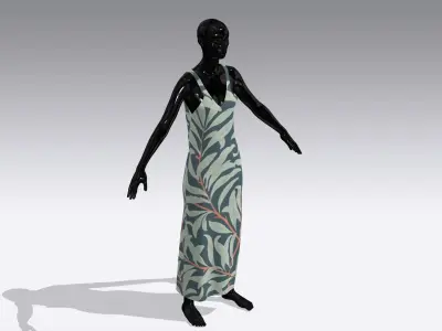 Woman Cloth Dress Low-poly 3D model