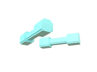 Voxel Style DumbBell v1 007 Low-poly 3D model