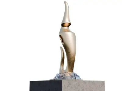 Abstract Bronze Fountain Sculpture  Free 3D model