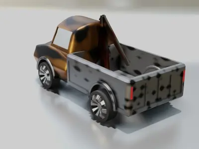 cartoon tow car Low-poly 3D model