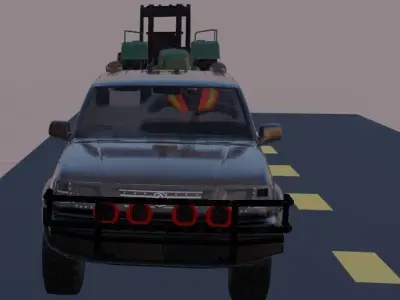 truck and trailer  Free 3D model