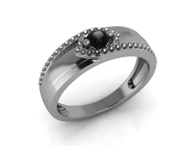 Diamond Jewelry Ring 3D print model 14