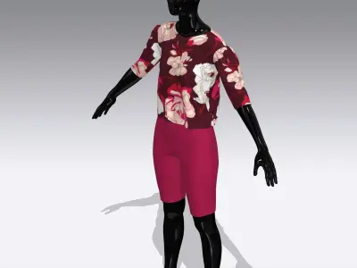 Female Cloth Dress Low-poly 3D model