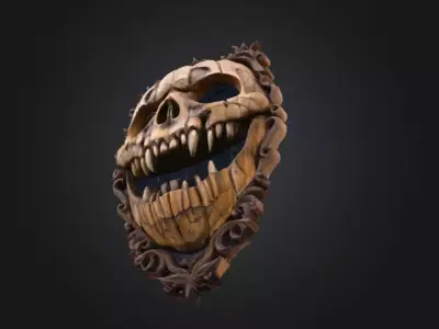 Eerie Visage Low-poly 3D model