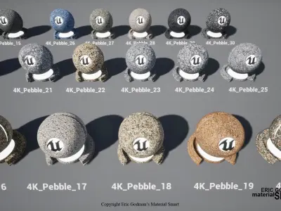 Pebble World Aligned Materials 3D model