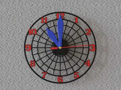 spider web wall clock 3D print model