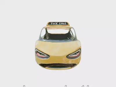 Flying Futuristic Taxi Vehicle Model Low-poly 3D model