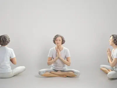 Woman in sportswear doing yoga 303 Low-poly 3D model