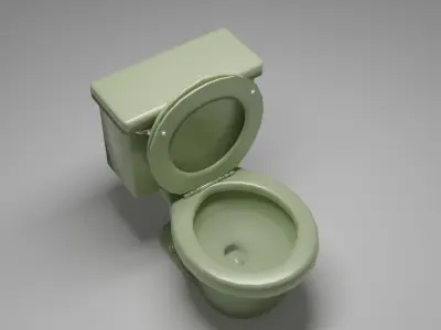 Avocado-Green Toilet 3D model