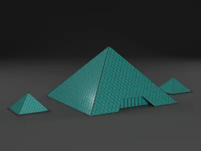 Low Poly Louvre Museum  Low-poly 3D model