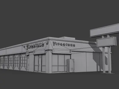 Firestone Complete Auto Service Building Low-poly 3D model
