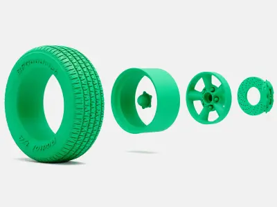 15x8 Torq Thrust D Wheel BFGoodrich Radial Tire 3D print model