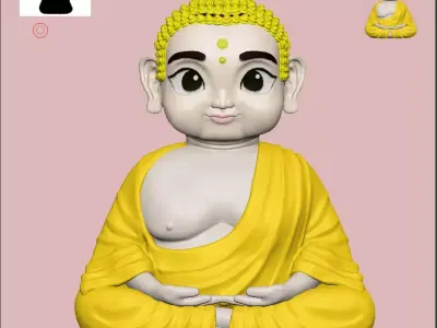 buddha Low-poly 3D model
