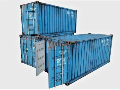 Enterable Shipping Container 03 - PBR Low-poly 3D model