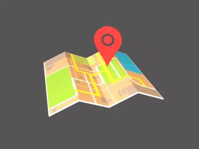 Map With Tag v1 001 Low-poly 3D model