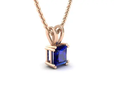 AV 415 Princess Diamond pendant for woman 3D print model