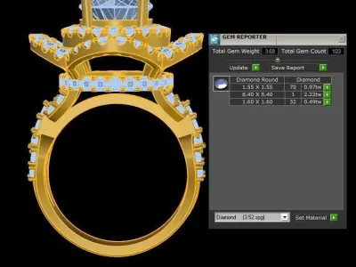 R247 thialand ring jewelry cad file 3D model