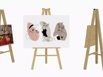 painting stand  Low-poly 3D model