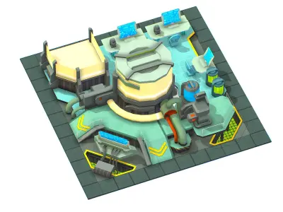 isometrical Underground Chemical Lab Room 3 Low-poly 3D model