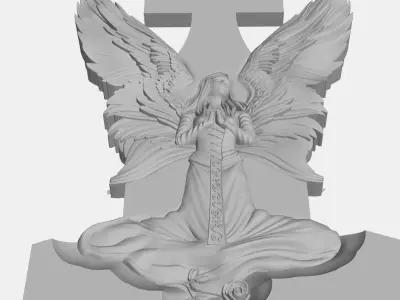 funerary monuments with angel 22 150x80x10 3D model