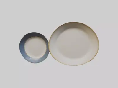 Handcrafted Decorative Plates Low-poly 3D model