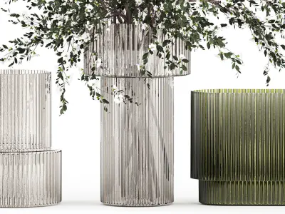 Lush bouquet of branches of blossoming cherry sakura flowers 351 3D model